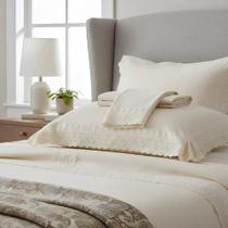 Jogo de Cama Lençol King Bordado Algodão Percal 300 fios Cristal Renda Buettner Jogo de Cama Lençol King Bordado Algodão Percal 300 fios Cristal Renda Buettner