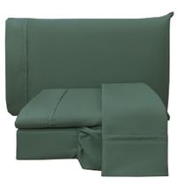 Jogo de Cama Lençol King Conforto Percal 300 Fios 4 Peças - Verde - 100% Poliéster