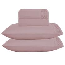 Jogo de Cama Lençol King Eclipse 4 Peças - Rosê - 100% Poliéster