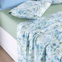 Jogo De Cama Lençol Maggy Queen 4 Peças Percale 200 Fios Estampado Forest Floral Verde 80% Algodão - 20% Poliéster