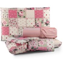 Jogo De Cama Lençol Matrix Queen Percal 4 Peças - Rosa