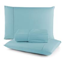 Jogo de Cama Lençol Micropercal Casal Queen 3 Peças Ponto Palito Super Macio Luxo