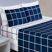 Jogo De Cama Lençol Minimalista Casal Queen 04 Peças Micropercal 200 Fios Premium Azul Marinho Jogo De Cama Lençol Minimalista Casal Queen 04 Peças Micropercal 200 Fios Premium Azul Marinho