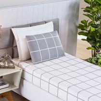 Jogo de Cama Lençol Minimalista Quadriculado Solteiro 02 Peças Tecido MicroPercal 200 Fios Premium Jogo de Cama Lençol Minimalista Quadriculado Solteiro 02 Peças Tecido MicroPercal 200 Fios Premium