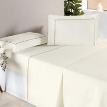 Jogo de Cama Lençol Plano Casal Padrão 4 Peças Fronha Aba Americana e Detalhe Bordado 200 Fios Jogo de Cama Lençol Plano Casal Padrão 4 Peças Fronha Aba Americana e Detalhe Bordado 200 Fios