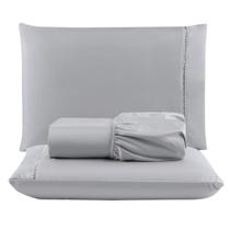 Jogo de Cama Lençol Queen 3 Peças 100% Algodão Percal 200 Fios
