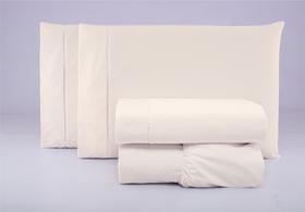 Jogo de cama lençol queen 4 peças algodão percal 180 fios com acabamento em ponto palito - STUDIO CASA