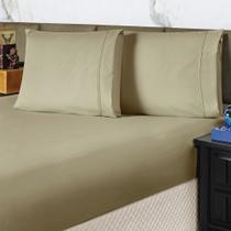 Jogo de Cama Lençol Queen Conforto Percal 300 Fios 3 Peças - Bege - 100% Poliéster