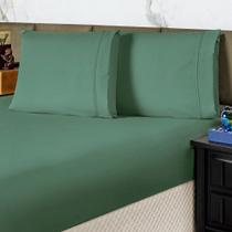 Jogo de Cama Lençol Queen Conforto Percal 300 Fios 3 Peças - Verde - 100% Poliéster