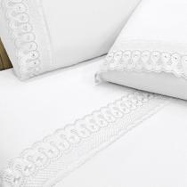 Jogo De Cama Lençol Queen D Mais 4 Peças - Branco - 100% Poliéster Jogo De Cama Lençol Queen D Mais 4 Peças - Branco - 100% Poliéster