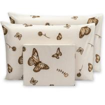 Jogo De Cama Lençol Queen Kit 3 Peças De Cima Extra Macio 180 Fios Percal Estampado