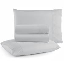 Jogo de Cama Lençol Queen Micro Percal 300 fios com 4 Peças Premium - BF Colchões