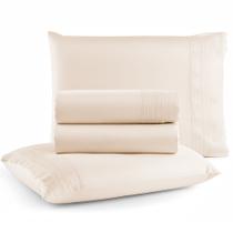 Jogo de Cama Lençol Queen Micro Percal 300 fios com 4 Peças Premium - BF Colchões