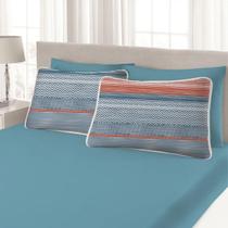 Jogo De Cama Lençol Queen Vivaldi Fio Penteado 100 Algodão 3Pçs 198x158x30cm