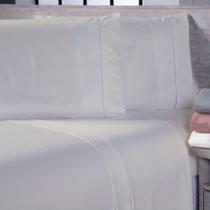 Jogo De Cama Lençol Sofist Ponto Palito 400 Fios Toque Macio Solteiro 02 Peças - Palha