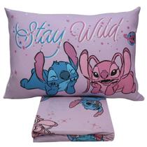Jogo de Cama Lençol Solteiro 2 Pçs Lilo Stitch Angel Disney Jogo de Cama Lençol Solteiro 2 Pçs Lilo Stitch Angel Disney
