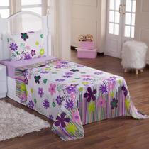 Jogo De Cama Lençol Solteiro Alegria 2 Peças Gardem - Lilás