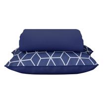 Jogo de Cama Lençol Solteiro Azul 100% Algodão 2pçs