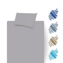 Jogo de cama Lençol Solteiro com elástico e Fronha cores lisas
