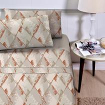 Jogo de Cama Lençol Solteiro Microtec 03 Peças Percal 200 Fios