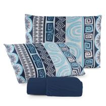 Jogo De Cama Lençol Sonho Bom Casal Em Malha Algodão 3 Peças Marinho 100% Algodão Jogo De Cama Lençol Sonho Bom Casal Em Malha Algodão 3 Peças Marinho 100% Algodão