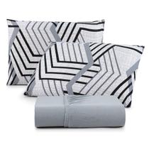 Jogo De Cama Lençol Sonho Bom King Em Malha Algodão 3 Peças Cinza 100% Algodão