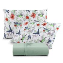 Jogo De Cama Lençol Sonho Bom Queen Em Malha Algodão 3 Peças Verde 100% Algodão Jogo De Cama Lençol Sonho Bom Queen Em Malha Algodão 3 Peças Verde 100% Algodão