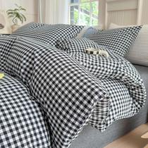 Jogo de Cama LifeTB Twin XL Preto Xadrez Vichy 3 Peças Jogo de Cama LifeTB Twin XL Preto Xadrez Vichy 3 Peças