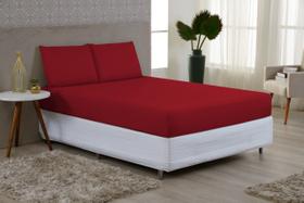 Jogo de cama liso Margadona 3 peças casal padrão vermelho
