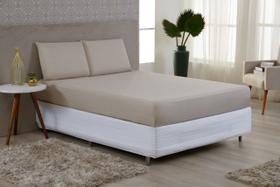 Jogo de cama liso Margadona 3 peças casal queen caqui