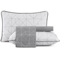 Jogo de Cama Lynel Urban Malha 4 Peças Casal Cinza
