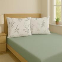 Jogo de Cama Malha 100% Algodão Lençol + Fronhas Casal Soft