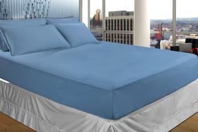 Jogo de Cama Malha - Casal - 3 Peças - 100% Algodão - Azul - SBX Jogo de Cama Malha - Casal - 3 Peças - 100% Algodão - Azul - SBX