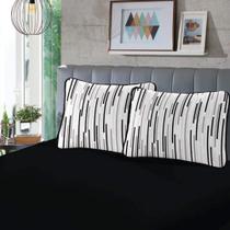 Jogo de Cama Malha Estampado Rubi 100% Algodão Casal 03 peças Morfeu/Preto - SBX