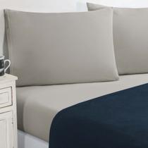 Jogo De Cama Malha Lençol 100% Algodão Gran Moratta 4 Peças Casal - Azul Marinho/Palha Jogo De Cama Malha Lençol 100% Algodão Gran Moratta 4 Peças Casal - Azul Marinho/Palha