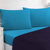 Jogo De Cama Malha Lençol 100% Algodão Gran Moratta 4 Peças Casal - Roxo-azul Turqueza. Jogo De Cama Malha Lençol 100% Algodão Gran Moratta 4 Peças Casal - Roxo-azul Turqueza.