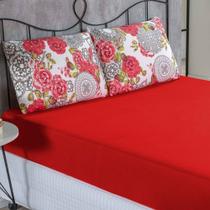 Jogo De Cama Malha Lençol 100% Algodão Primavera 3 Peças King - Floral Vermelho Jogo De Cama Malha Lençol 100% Algodão Primavera 3 Peças King - Floral Vermelho