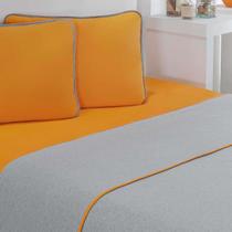 Jogo De Cama Malha Lençol 100% Algodão Urbano 4 Peças King - Laranja/Mescla