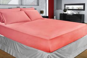 Jogo de Cama Malha - Queen Size - 3 Peças - 100% Algodão - Salmão - SBX