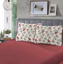 Jogo de Cama Malha - Solteiro - 2 Peças - 100% Algodão - Kolibri - Cereja - SBX