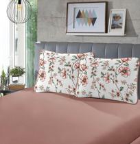 Jogo de Cama Malha - Solteiro - 2 Peças - 100% Algodão - Lisse - Salmão - SBX