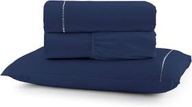 Jogo de Cama Micro Percal Casal 3 Peças Azul