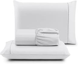 Jogo de Cama Micro Percal Casal Queen 3 Peças Branco