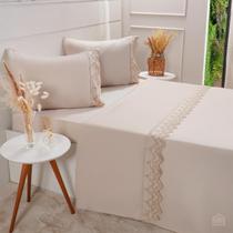 Jogo de Cama Microfibra 4 peças Machiatto Broderie