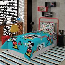 Jogo de Cama Microfibra Solteiro Estampado Mickey 1,40 m x 2,20 m Com 3 pecas - Lepper