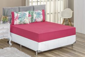 Jogo de Cama Naturale Casal King 03 peças 200 fios matelado estampado flamingo