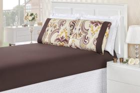 Jogo de Cama Naturale Casal Padrão 03 peças 200 fios matelado estampado dhalia