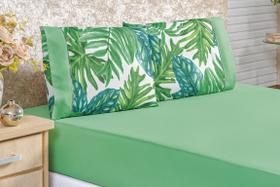 Jogo de Cama Naturale Casal Queen 03 peças 200 fios matelado estampado liz