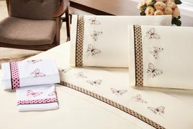 Jogo de cama naturale queen 4 pecas - poa bege/marrom Jogo de cama naturale queen 4 pecas - poa bege/marrom
