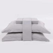 Jogo de Cama Niazitex 200 fios Essential Solteiro Prata - Conjunto Completo